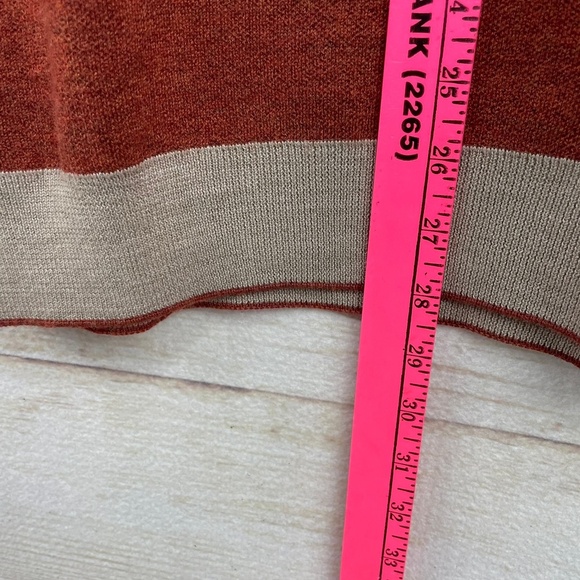 Garnet Clothiers Men Orange Rust merino Wool Quarter Zip Sweater Sueded Medium - Picture 10 of 12